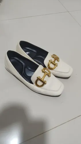 Mocassim couro off white 37 marca Usaflex 