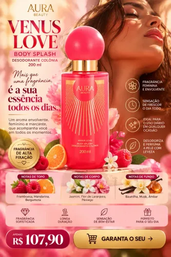 ? Venus Love Body Splash 200ml | Para Quem Ama Sair Cheirosa