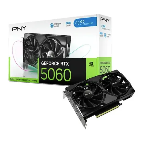 Placa de Video PNY GeForce RTX 5060 Dual OC, 8GB, GDDR7, 128-bit, 12x 204,43