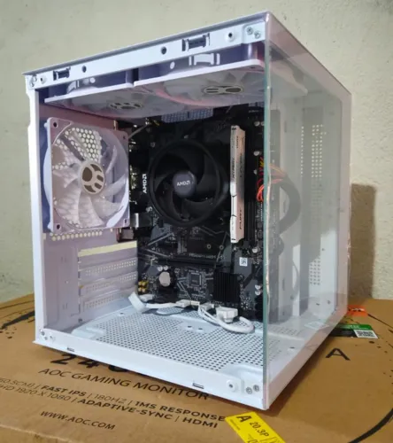 Pc Gamer amd ryzen 5 5600G + 16GB 3200mhz + Gabinete Branco Mini