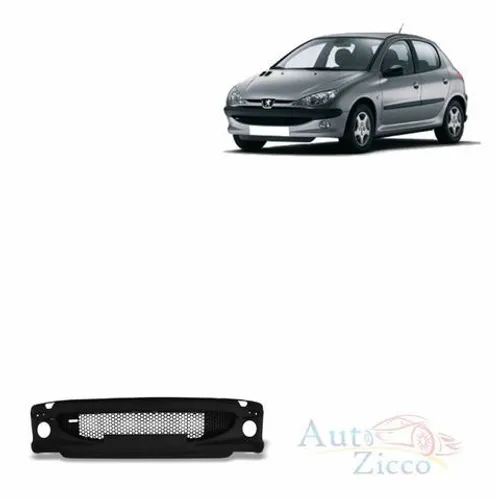 Parachoque Dianteiro Peugeot 206 2004 à 2010 com Furo Milha e Grade Fixa