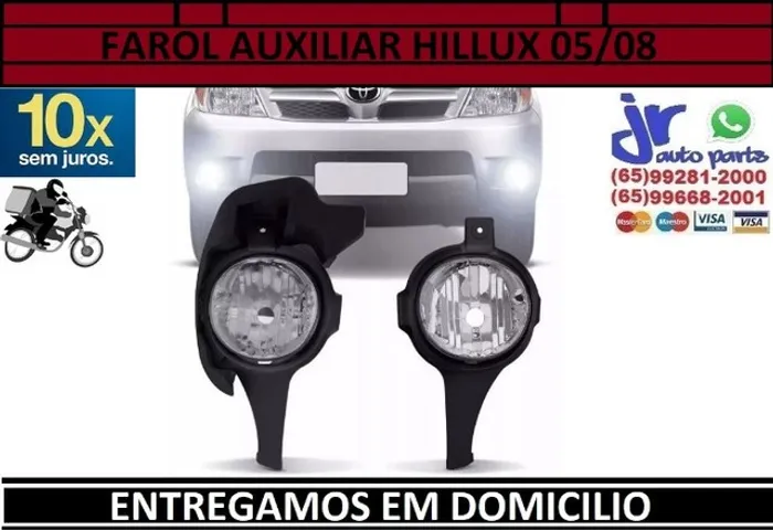 Par Farol de Milha Hilux SR 05/08 Auxiliar Neblina