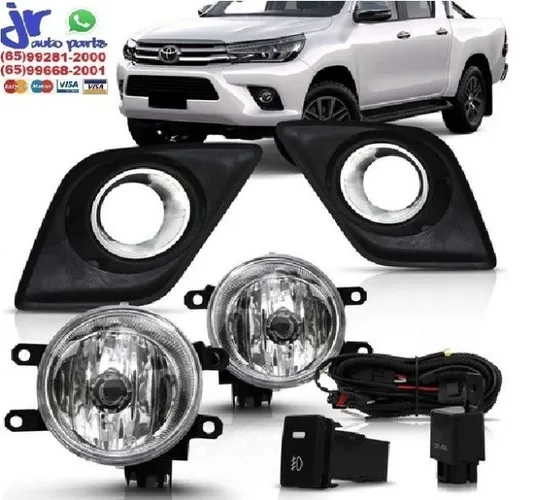Kit Farol Milha Hilux 2016 2017 2018 2019 Auxiliar Neblina 