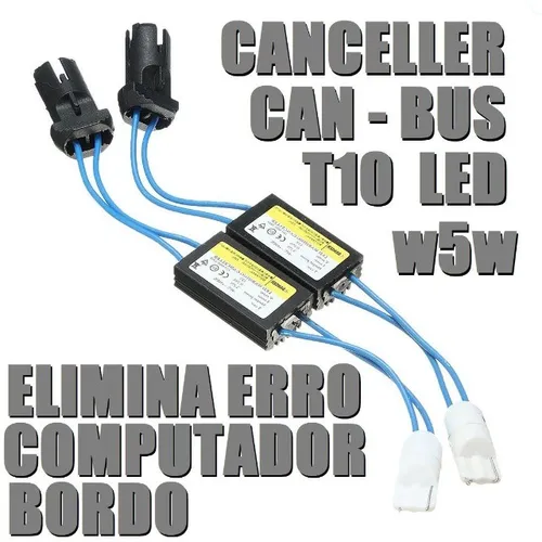 Par de Resistores Pingo Led T10 Canbus Canceller Tira Erro Do Painel