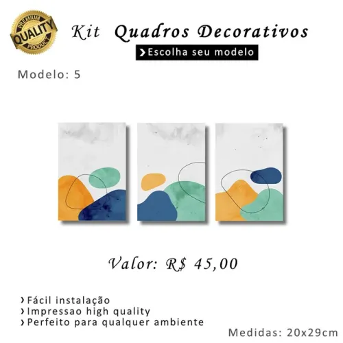 Kit quadros Decorativos em MDF 02