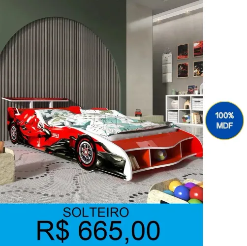 Cama Solteiro Formula 1 - 100% MDF