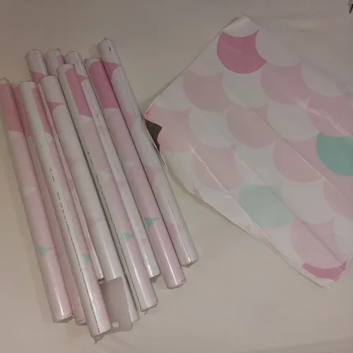 10 rolos de papel de parede, escama de sereia