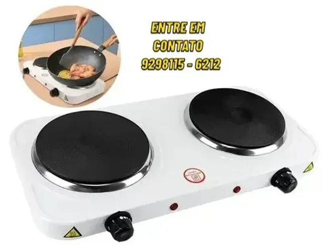 Fogão Cooktop Elétrico 2 Bocas 2000 Watts - Entregas 9h as 22h