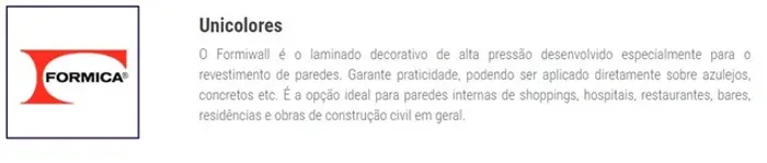 Chapas de Formiwall ou laminado decorativo da marca Formica