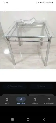 SOMENTE TAMPO DE MESA DE VIDRO 10MM 130X130 LAPIDADO E BOLEADO NAS BORDAS