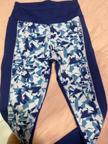 Calça Legging Azul e Branca - Tamanho P