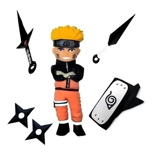 Kit de Naruto 6 Peças - Boneco, Bandana e Acessórios - Loja Coimbra Computadores