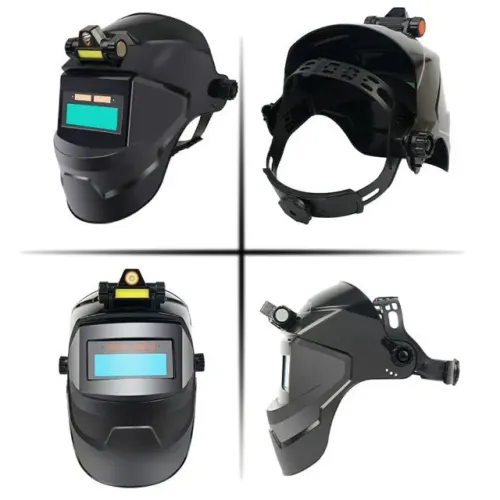mascara capacete de solda lente escurecimento automático com lanterna