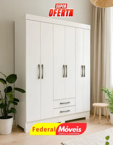 Guarda Roupa 6 Portas e 2 Gavetas Novo - Ideal para Quem Precisa de Mais Espaço