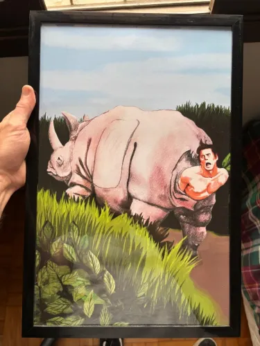 Pôster/Quadro - Ace Ventura 2 (cena do Rinoceronte)