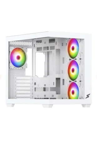 Gabinete Gamer SuperFrame Fusion, Mid Tower, Vidro Temperado ATX, Branco, Sem Fan