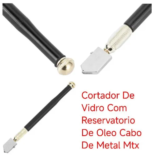 Cortador de Vidro com Reservatório e Cabo de Metal