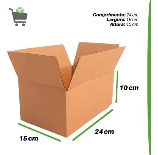 Caixa de Papelão 24x15x10 100 unidades NOVAS