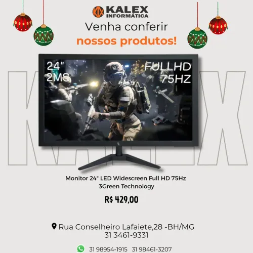 Monitor 24 polegadas led windescreen Full HD 75hz  3Green technology