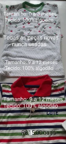Roupas infantis - 100% algodão