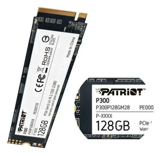 Ssd Patriot P300 128Gb M2 2280 Nvme Pcie Gen 3X4 Novo Loja Coimbra Computadores