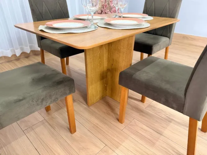 Mesa de Jantar Salinas 1.20×0.80 s/Vidro - Entrega Rápida