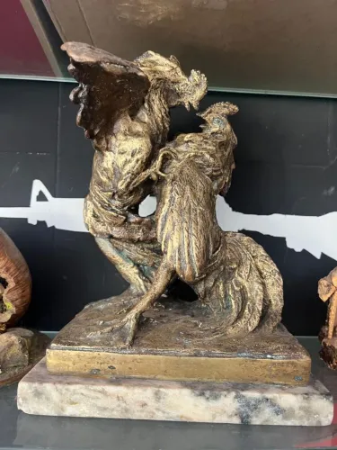 Par de Galos em Bronze - Peça Antiga