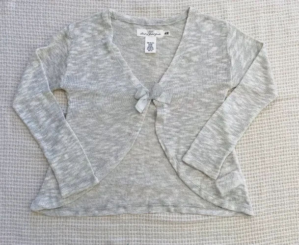 Casaquinho infantil H&M em branco e prata