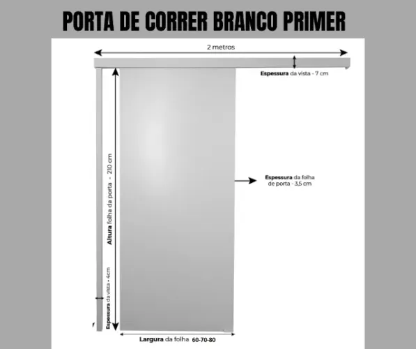 kit modelo top porta de correr trilho 2.00 