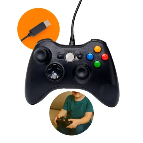 Controle Para Xbox 360 Com Fio Joystick Manete Gamepass Steam Tv Pc Android