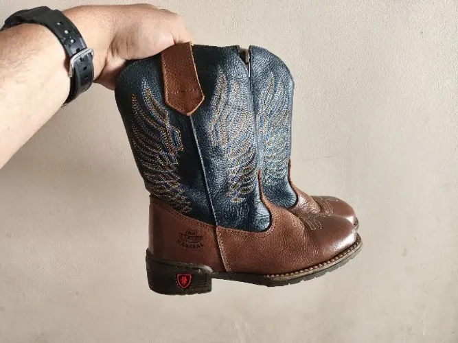 Bota Country Texana Infantil em Couro