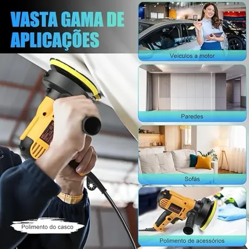  Politrizes Lixadeira Rotativa Multifunções Automotiva, Polidor Elétrico 700 W Lixadeira 