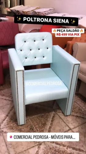 Poltrona de espera luxo para salão ou barbearia 