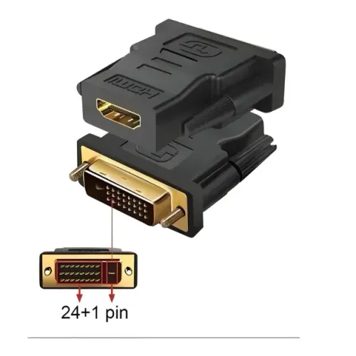 Adaptador Dvi-d Macho 24+1 X Hdmi Femea Contatos Dourados