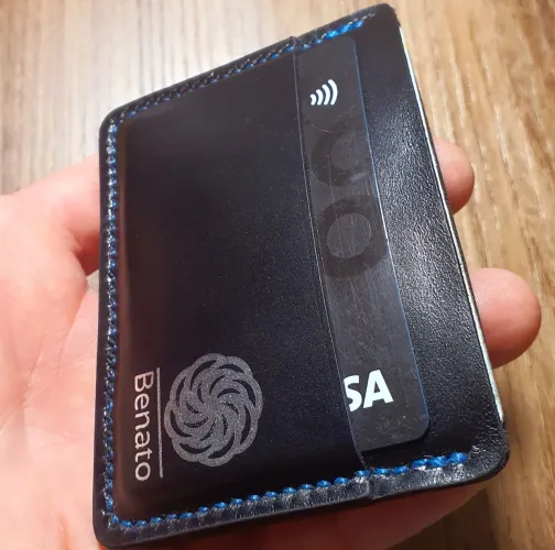 Card holder premium feito a mão Benato couro legítimo