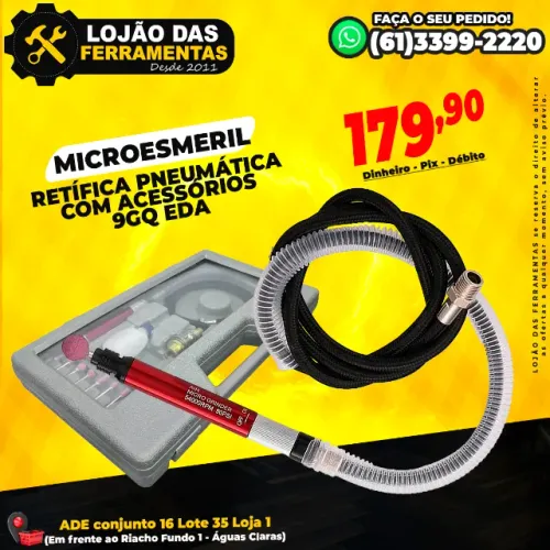 Micro Esmeril Retífica Pneumática Com Acessórios 9GQ Eda