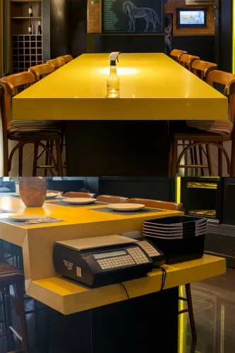 Tampo de Mesa Silestone Amarelo - Impecável, 1,55 x 2,77