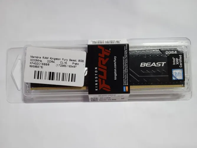 Memória RAM 8GB 3200MHz DDR4 Kingston Fury Beast 