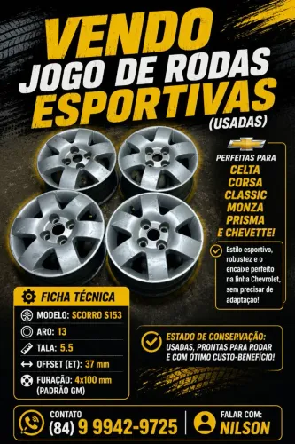 Jogo de rodas esportivas scorro S153