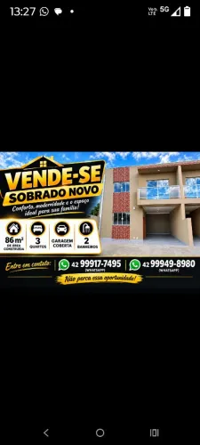 Sobrado novo, 3 quartos, garagem coberta, 2 banheiros. Ótima localização. Vila Marina.