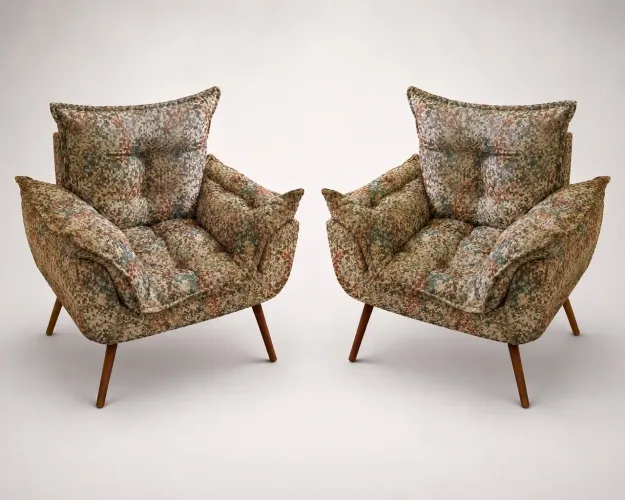 Conjunto com 2 Poltronas de Canto Premium 