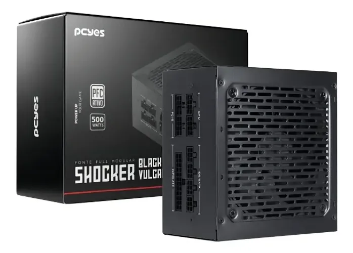 Fonte Modular 500W Gamer 80 Plus Shocker PcYes ATX Bivolt 