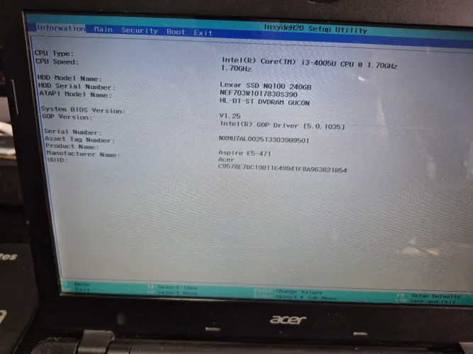 Notebook Acer Aspire E 14