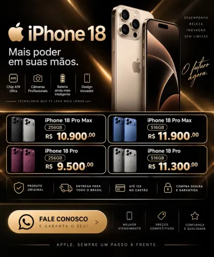 iPhone 18 (novos, na caixa, temos todos os modelos)