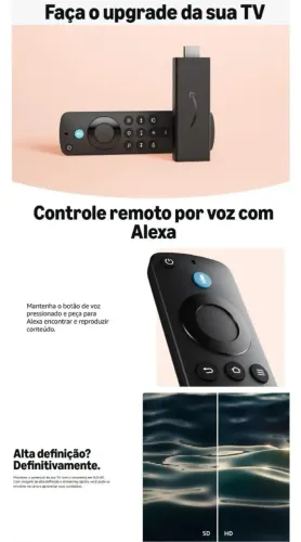 Fire Tv Stick 2024 última geração TV smart Amazon cor preto