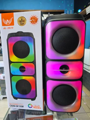 Super Torre de Som Portátil Amplificada 50w Bluetooth Pen-drive Rádio FM Sd Aux  p10 