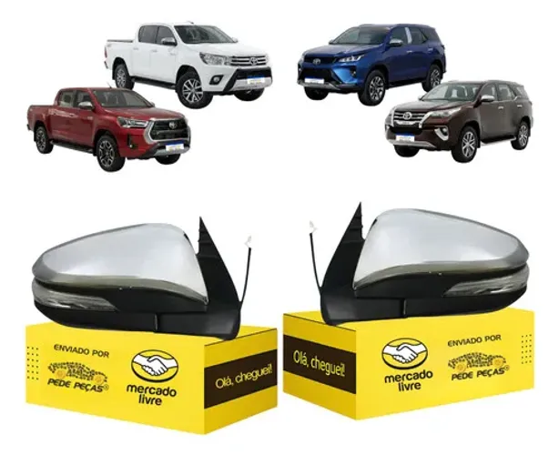 Par Retrovisor Hilux Sw4 2016 17 18 19 20 A 2025 Retratil