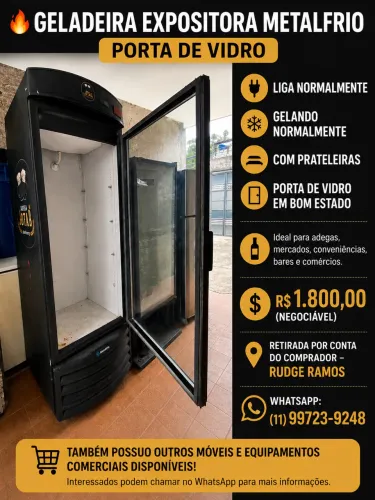 GELADEIRA EXPOSITORA METALFRIO - PORTA DE VIDRO