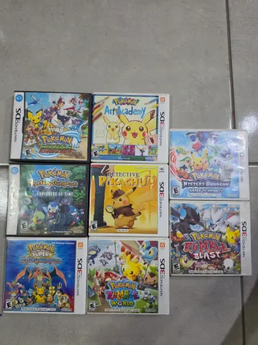 Coleção Pokémon Nintendo DS e 3DS Original - 8 Jogos Com Caixa - Raros para Colecionador