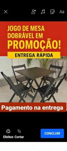 Mesas e cadeiras dobrável